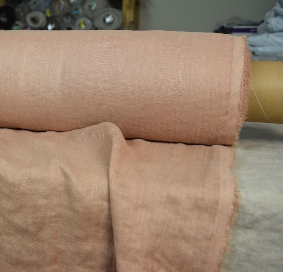 Linen Fabric "Serena Clay" 95gsm/2.8oz, Softened, Washed, Delicate Thin Semi-SheerTexture, Premium Quality, Lightweight & Airy, IN STOCK!