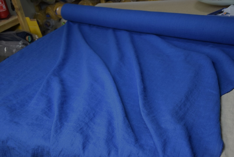 Pure linen fabric Gloria Classic Blue from LINENGRAPHY. Middle weight, dense, not sheer, plain.  Classic Blue is elegant in its simplicity, deep and saturated sky blue color. Aesthetic, strong and durable.
Natural, organic, eco-friendly, antistatic.