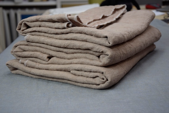 100% linen fabric "Julia Dark Beige" 210gsm(6.20 oz/yd2). Pantone 16-1317 Brush color. Temporarily OUT OF STOCK. Custom dyeing available.