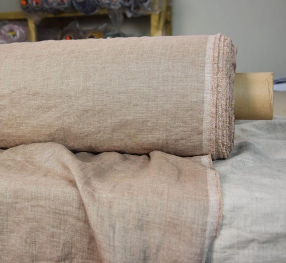 Linen Fabric "Margarita Rose Smoke", Distinctive Rosy-Brown Melange, 200gsm, Soft, Washed, Beautiful, Premium Feel, IN STOCK!