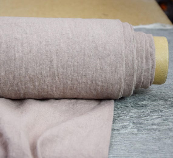 Premium Linen Fabric - Gloria Ash Rose, 100% Pure, 200gsm (6oz), Extra Softness, Subtle Gray-Pink Hues! Perfect for Summer! IN STOCK!