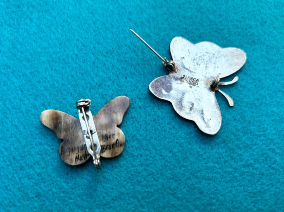 9 unique vintage butterfly brooches lot - image 8