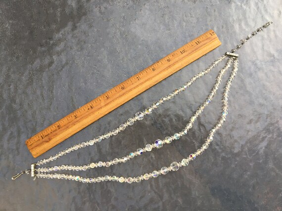 Fabulous triple strand AB crystal necklace and br… - image 5