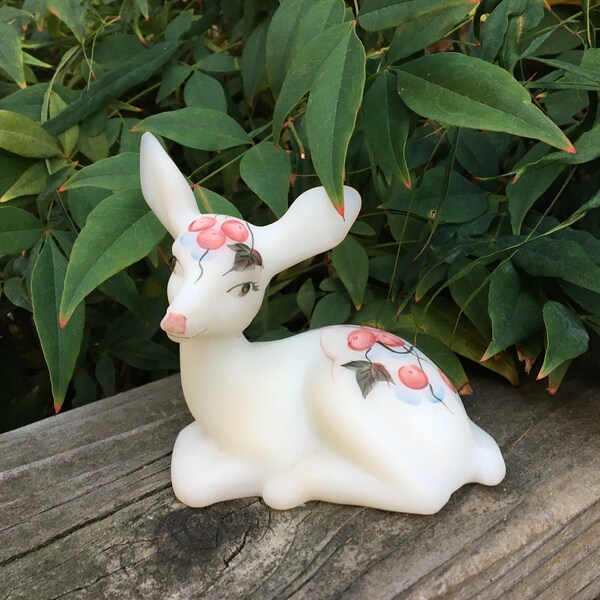 Fenton Glass Deer Etsy