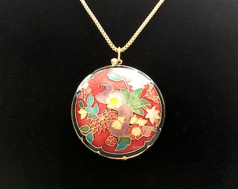 Vintage cloisonne pendant necklace