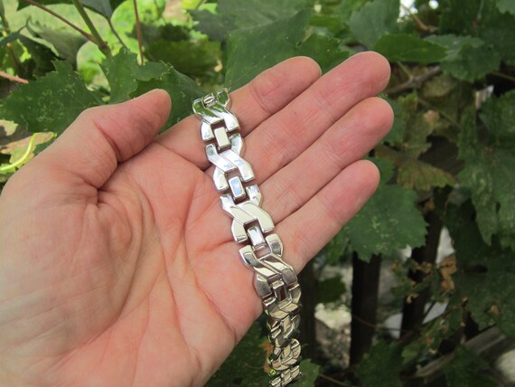 Vintage Monet Silver Bracelet With 