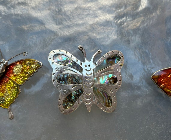 9 unique vintage butterfly brooches lot - image 4