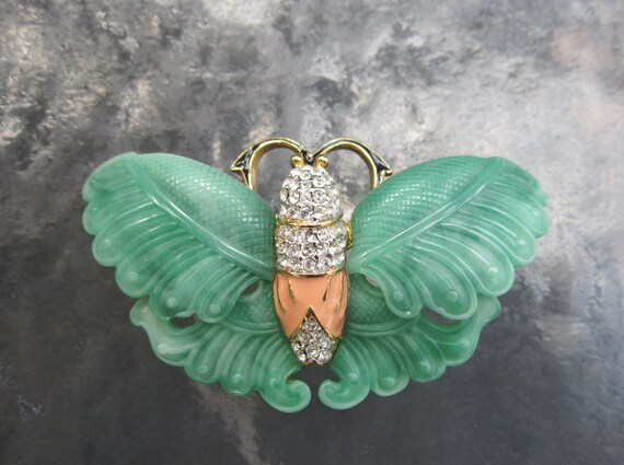 Huge Vintage Kenneth Jay Lane Butterfly Brooch, fa
