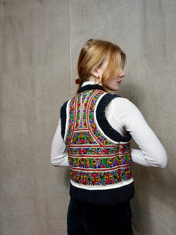 Beautiful vintage shearling embroidered waistcoat