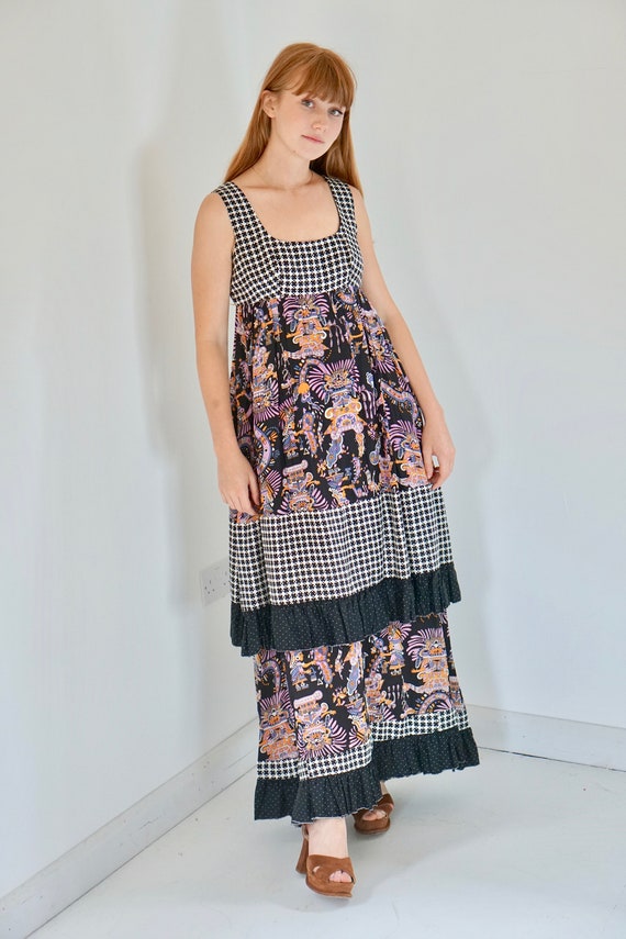 Late 1960s vintage mixed print Jean Varon maxi dre