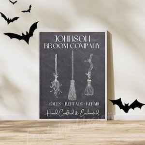 EDITABLE Halloween wall art, Witches broom stick wall art, Broom stick wall art, Halloween art, Halloween Decor, Halloween broomstick