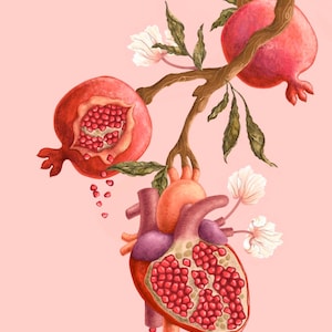 Pomegranate Heart Tree (art print)