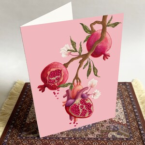 Grenade coeur arbre (carte de voeux 5 x 7 po.)