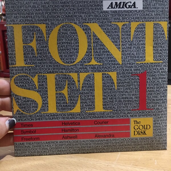 Rare 1987 Font Set 1 One Fonts for the Amiga The Gold Disk Commodore