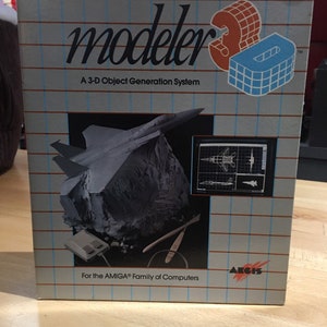 希少な 1988 年製 Amiga ファミリー コンピュータ用 3D オブジェクト生成システム Modeler