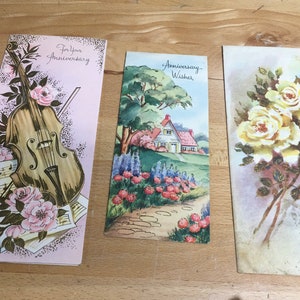 Vintage 1950s/1960s Aniversario Tarjetas de Saludo Mejores Deseos Instrumentos Cello Mejores Deseos Felicidad Día Especial Pensando en Usted Sunshine Tarjeta