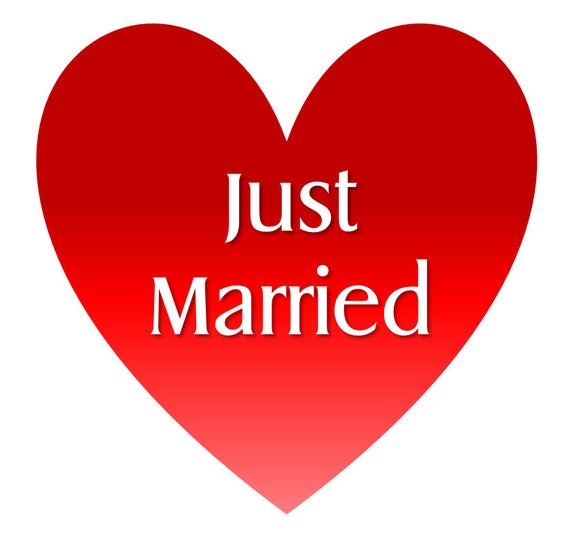 Just Married Heart Car Magnet VL30071