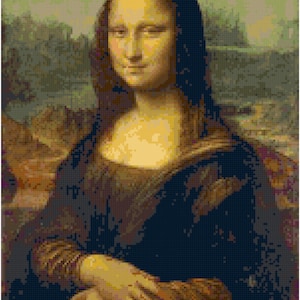 Mona Lisa by Leonardo da Vinci counted cross stitch. Digital download.
