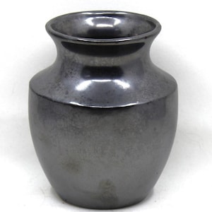 Prinknash 4.5&quot; Vase Metallic Black Lustre Glaze Made in England 50&#39;s-60&#39;s