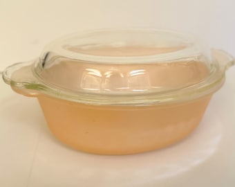 Cazuela ovalada Fire-King Peach Lustre Vintage