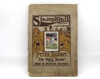 Libro infantil antiguo Stampkraft de 1919: Peter Rabbit / Los Tres Osos.