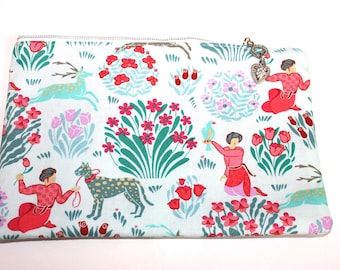 Cosmetic Bag Indian Folk Garden Print