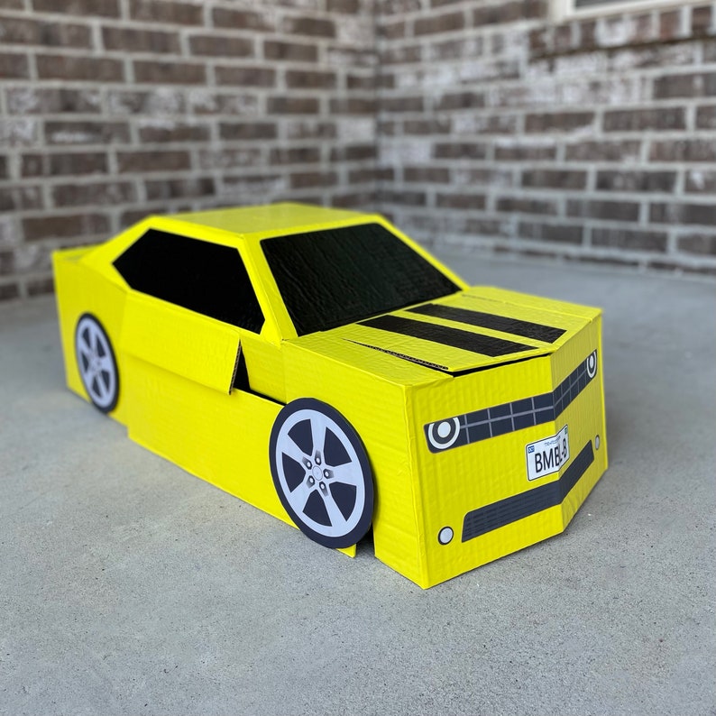 Template for Transforming Car Costume for Kids Halloween Costume Inspired by Bumblebee Transformer Costume image 3