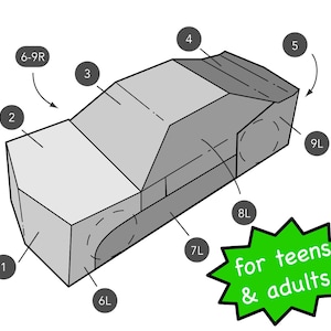 Plantilla para disfraz de coche transformable para adolescentes y adultos inspirado en el disfraz de Bumblebee Transformer