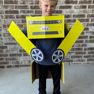 Template for Transforming Car Costume for Kids Halloween Costume Inspired by Bumblebee Transformer Costume image 4