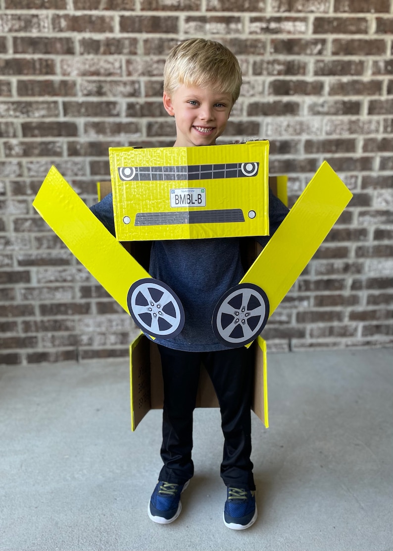 Template for Transforming Car Costume for Kids Halloween Costume Inspired by Bumblebee Transformer Costume image 4