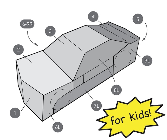 kids transforming car costume template etsy