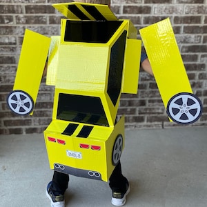 Template for Transforming Car Costume for Kids Halloween Costume Inspired by Bumblebee Transformer Costume image 5