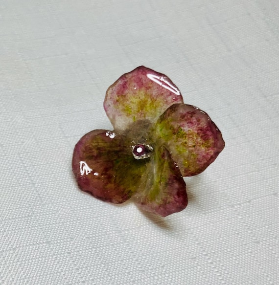 Skelettierte Hortensie Hortensien Ring - Echte Blumen Schmuck