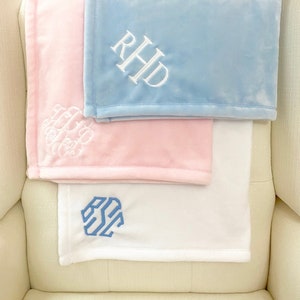 Baby Blanket with Monogram - Microfiber - Ultra Soft