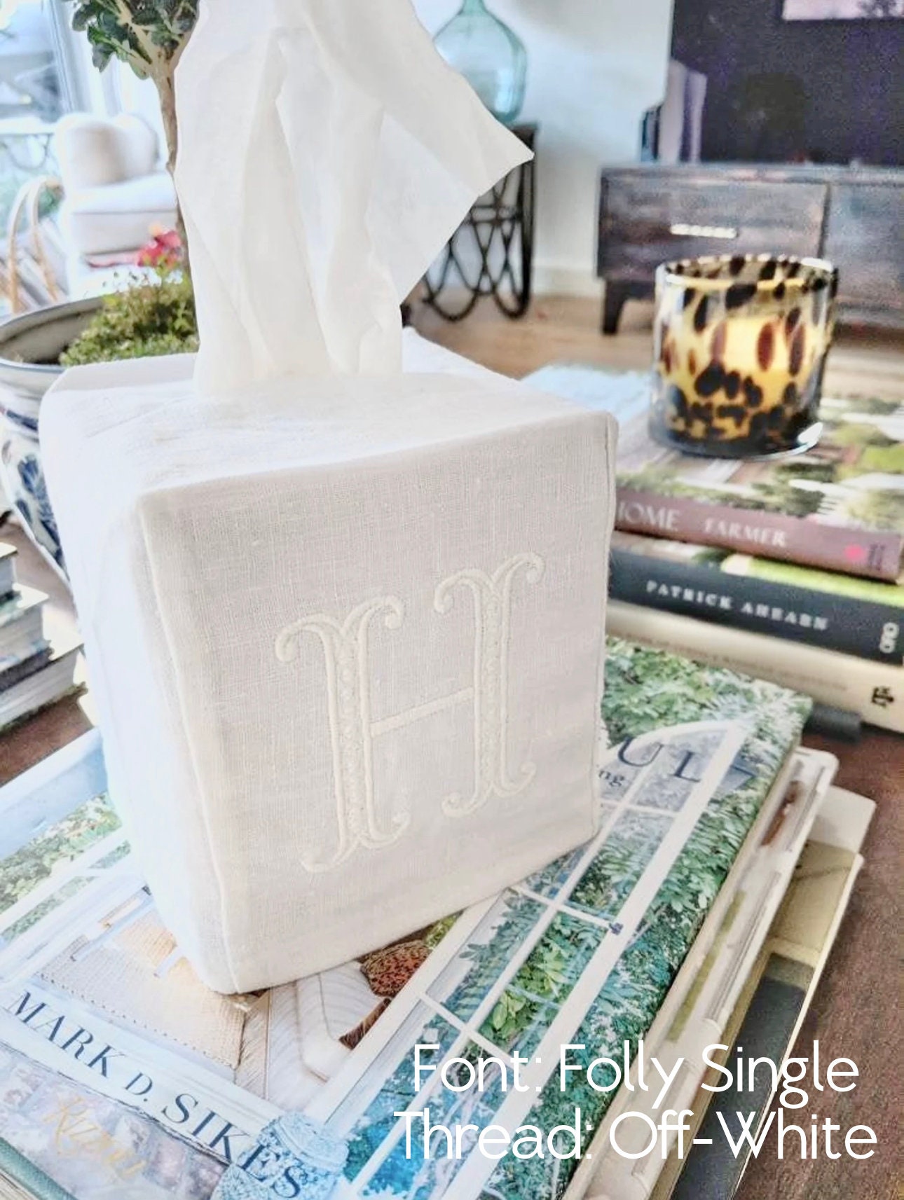 Monogrammed on sale tissue box