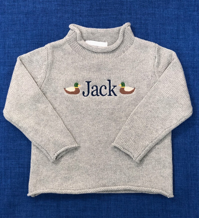 Rollneck Sweater with Monogram Child's Sweater Baby Etsy