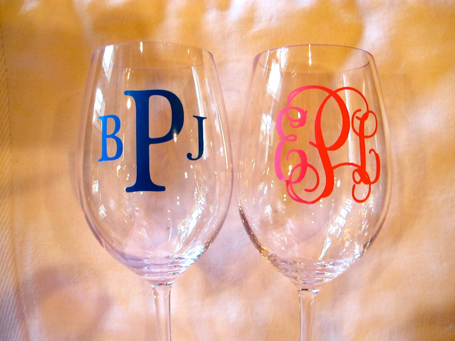 Monogrammed Plastic/Acrylic Wine Glass with Stem Etsy