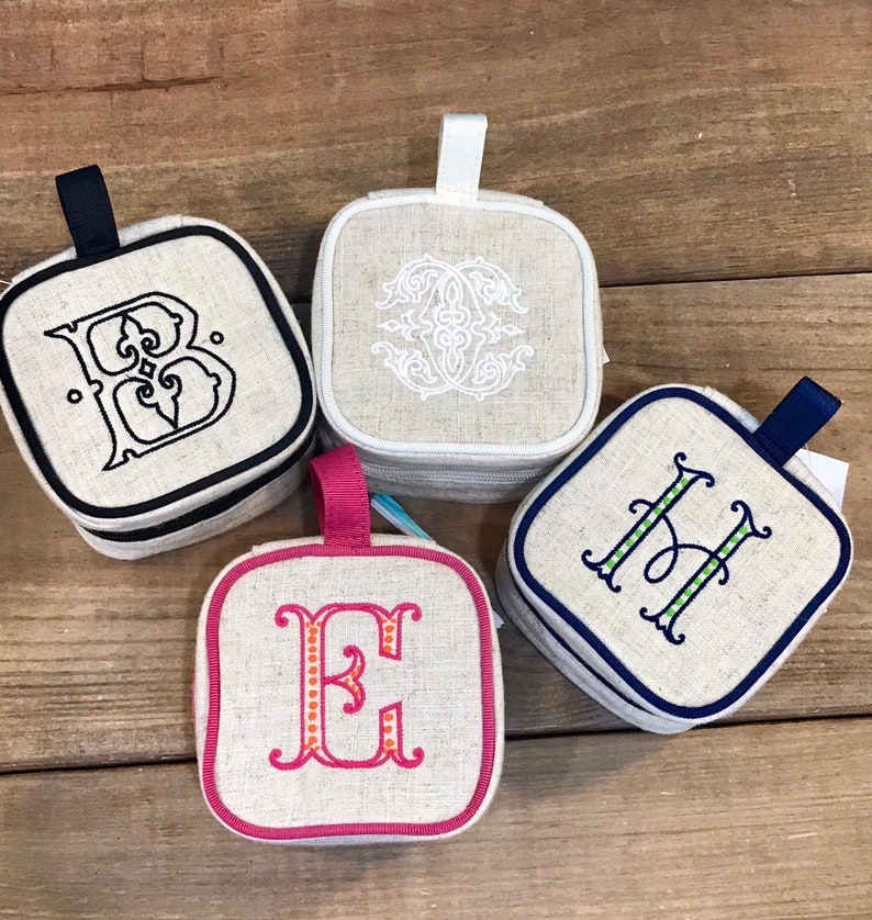 Monogrammed Jewelry Travel Cube