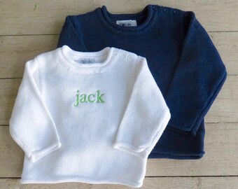 Monogrammed Baby Rollneck Sweater
