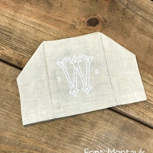 Linen Tissue Box Cover with Monogram