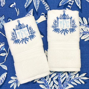 Pagoda Bath Towel with Monogram Bild 2