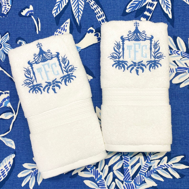 Pagoda Bath Towel with Monogram Bild 2