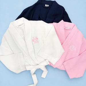 Women's O/S Waffle Robe with Monogram - Bridal Party Robes - Bridesmaids Robes - Bridal Robe - Graduation