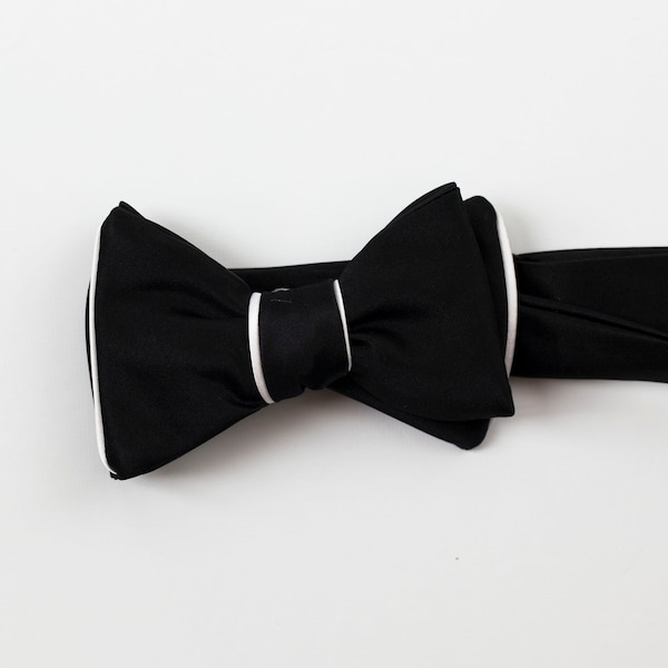 Great Gatsby Style Black and White Formal Bow Tie