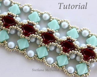PDF Tutorial_Sliky Beads Bracelet_Swarovski pearls_beadweaving