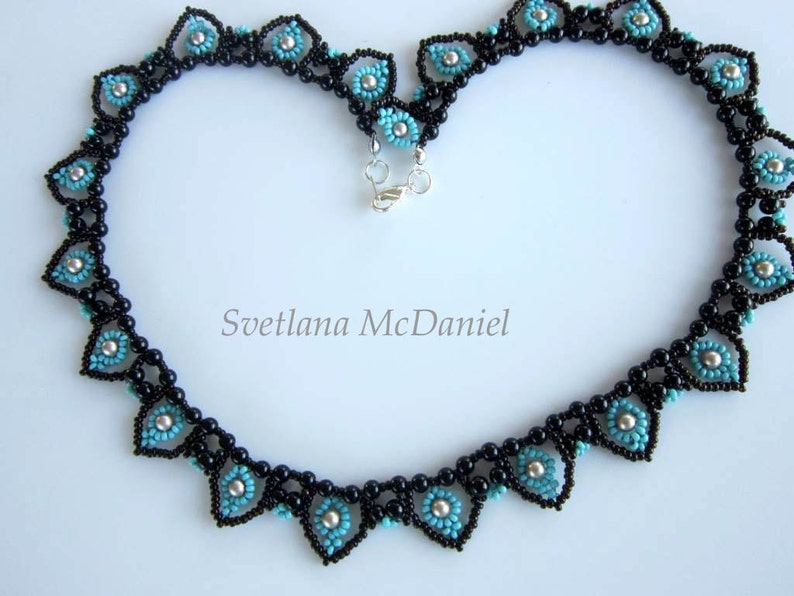 PDF Tutorial Beaded Necklace Hearts Seed Beads Swarovsky Etsy