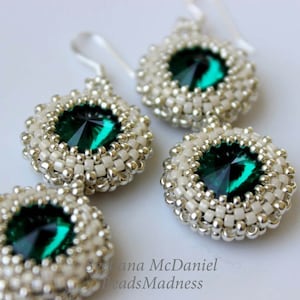 PDF tutorial Swarovski rivoli earrings_seed beads_Miyuke_Swarovski crystals