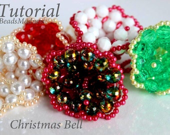 PDF tutorial beaded Cristmas Bell_christmas ornament_beadweaving