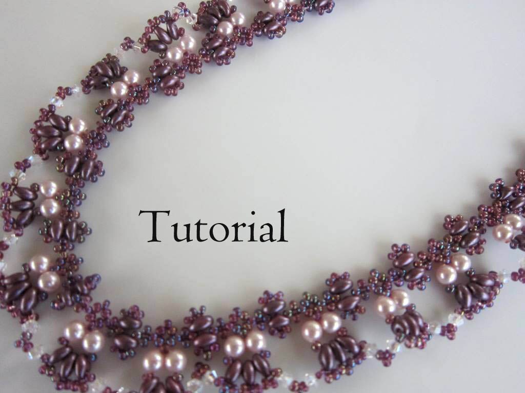 Pdf Beading Tutorial Pearl Seed Bead Necklace Lilac Necklace