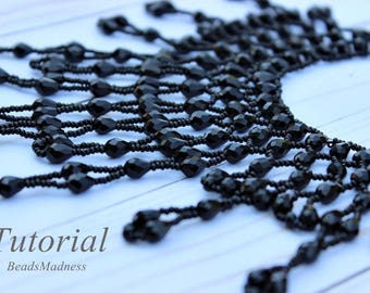 PDF tutorial Necklace Crystal Raindrops seed beads